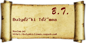 Bulyáki Tímea névjegykártya